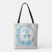 Blaue Daisy-Monogramm Tasche (Rückseite)