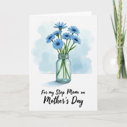 Blaue Daisy Muttertags Design Karte (Vorderseite)
