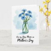 Blaue Daisy Muttertags Design Karte (Gelbe Blume)