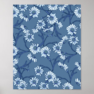 Blaue Daisy Poster
