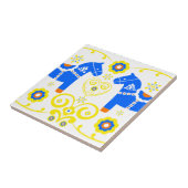 Blaue Dala Pferde Fliese (Seite)