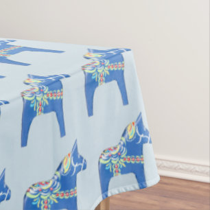 Blaue Dala Pferde Tischdecke
