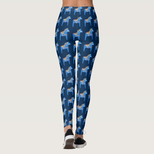 Blaue Dala PferdeLeggings Leggings (Rückseite)