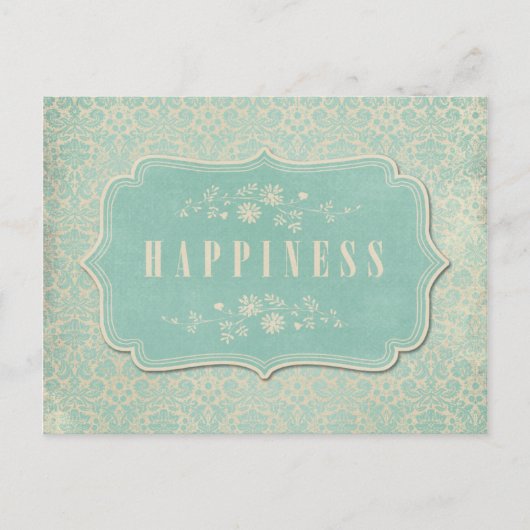 Blaue Damaskus Happy Label Soft Postkarte (Vorderseite)