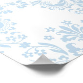 Blaue Damaskus Kronleuchter Wand Drucken Poster (Ecke)