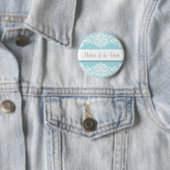 Blaue Damast-Mutter des Braut-Knopfes Button (Beispiel)