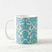 Blaue Damast-Tasse des Aqua Kaffeetasse (Links)