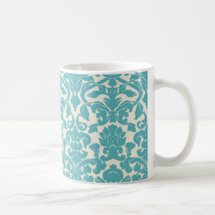 Blaue Damast-Tasse des Aqua Kaffeetasse