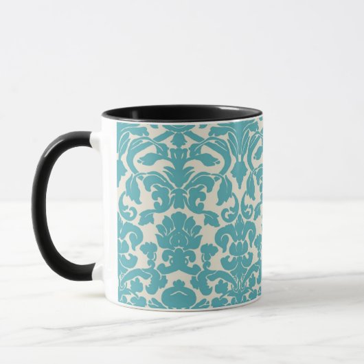 Blaue Damast-Tasse Tasse (Links)