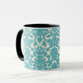 Blaue Damast-Tasse Tasse (Vorderseite Links)