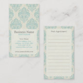 Blaue Damast-Verabredungs-Visitenkarte Terminkarte (Vorne/Hinten)