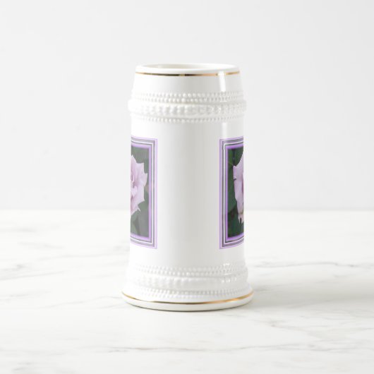 "Blaue Dame" Rose Stein Bierglas (Mittel)