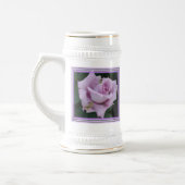 "Blaue Dame" Rose Stein Bierglas (Links)
