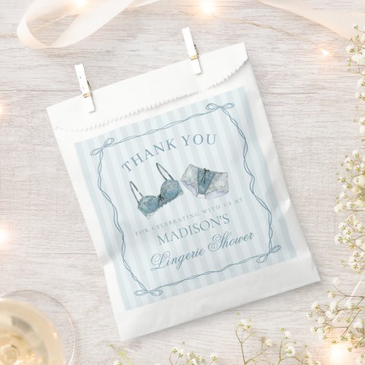 Blaue Damenwäsche-Dusche-Junggesellinnenparty-Nach Geschenktütchen (Ausgeschnitten)