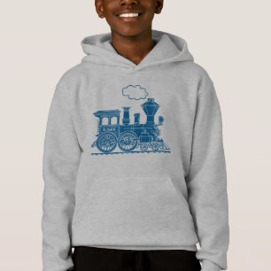 Blaue Dampflokomotive Zug Ihr Name Jungen Hoodie
