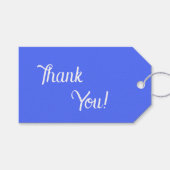 Blaue Dankeschön-Geschenkanhänger mit Herz-Muster Geschenkanhänger (Vorderseite (Horizontal))