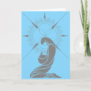Blaue Deco-Madonna mit Kind Feiertagskarte