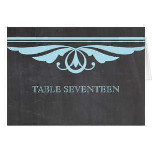 Blaue Deco-Tafel-Tischnummernkarte