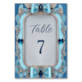 Blaue Decorations-Rahmen-Tischnummer Tischnummer (Rückseite)