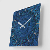 Blaue Decorationsmauer Quadratische Wanduhr (Winkel)