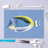 Blaue Decoupage des tropischen Fisches Seidenpapier (Handwerk)