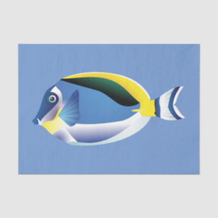 Blaue Decoupage des tropischen Fisches Seidenpapier