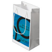 Blaue Dekade 20. Geburtstag Kleine Geschenktüte (Rückseite Schrägansicht)