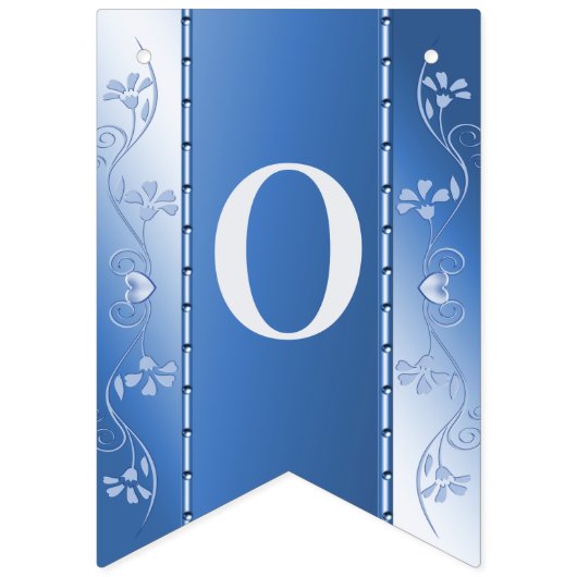 Blaue Dekorationsblume Wimpelkette (Zweite Fahne)