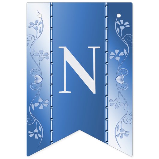 Blaue Dekorationsblume Wimpelkette (Dritte Fahne)