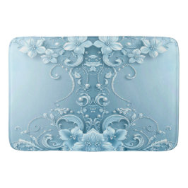 Blaue dekorative Blumen-Badmatte Badematte