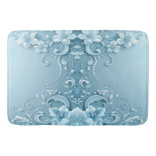 Blaue dekorative Blumen-Badmatte Badematte