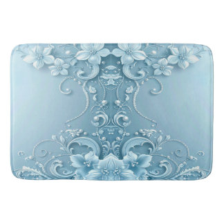 Blaue dekorative Blumen-Badmatte Badematte