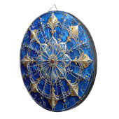 Blaue dekorative Blumen Dartboard Dartscheibe (Vorderseite rechts)