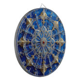 Blaue dekorative Blumen Dartboard Dartscheibe (Vorderseite Links)