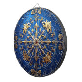 Blaue dekorative Blumen Dartboard Dartscheibe (Vorderseite rechts)