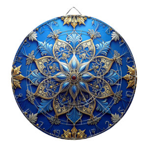 Blaue dekorative Blumen Dartboard Dartscheibe