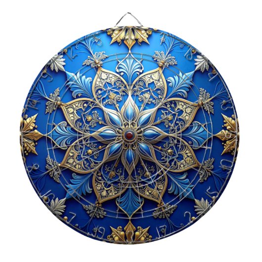 Blaue dekorative Blumen Dartboard Dartscheibe (vorne)