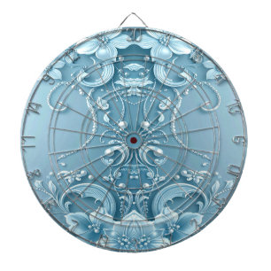 Blaue dekorative Blumen Dartboard Dartscheibe