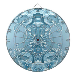 Blaue dekorative Blumen Dartboard Dartscheibe
