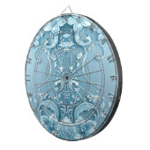 Blaue dekorative Blumen Dartboard Dartscheibe (Vorderseite rechts)