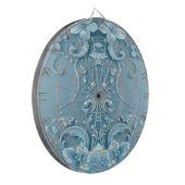 Blaue dekorative Blumen Dartboard Dartscheibe (Vorderseite Links)