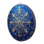 Blaue dekorative Blumen Dartboard Dartscheibe (Vorderseite rechts)