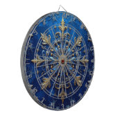 Blaue dekorative Blumen Dartboard Dartscheibe (Vorderseite Links)