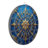 Blaue dekorative Blumen Dartboard Dartscheibe (Vorderseite Links)