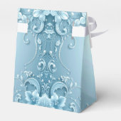 Blaue dekorative Blumen-Geschenkbox Geschenkschachtel (Rückseite)