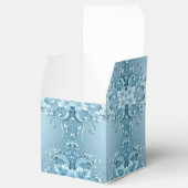 Blaue dekorative Blumen-Geschenkbox Geschenkschachtel (Geöffnet)
