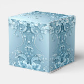 Blaue dekorative Blumen-Geschenkbox Geschenkschachtel (Rückseite)