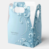 Blaue dekorative Blumen-Geschenkbox Geschenkschachtel (Geöffnet)