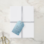 Blaue dekorative Blumen-Geschenkkarte Geschenkanhänger (Mit Garn)