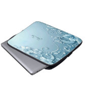 Blaue Dekorative Blumen-Laptop-Hülle Laptopschutzhülle (Vorne Knopf)